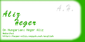 aliz heger business card